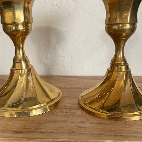 Elegant Brass Candle Holders - Picture 2 of 5